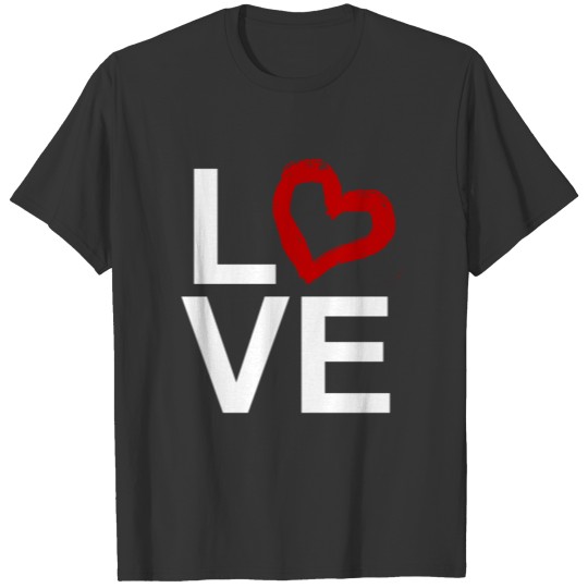 Love O Cute Heart White T Shirts