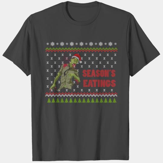 Zombie Season's Eatings Funny Ugly Sweater T Shirts