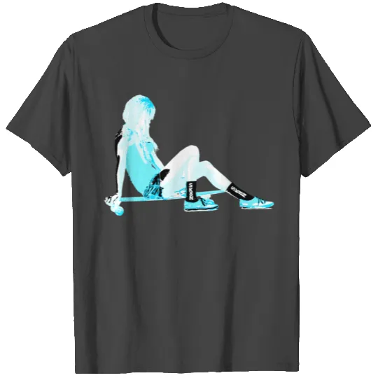 SK8N LONGBOARD GIRL TEAL T Shirts