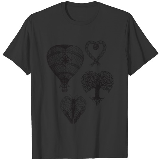 Heart shaped drawings T-shirt