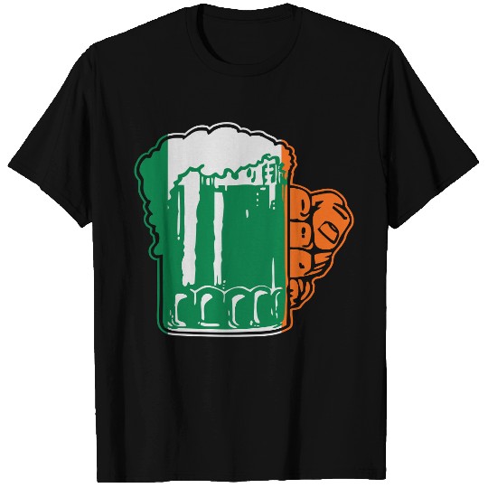 Irish Beer Mug Flag T Shirts