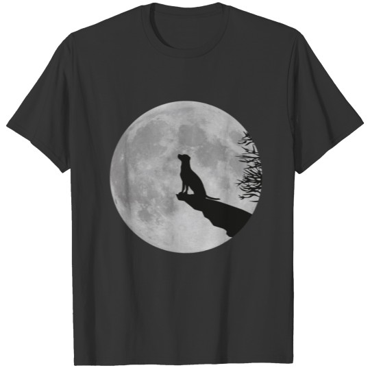 full moon dog werewolf wolf howl labrador pup T Shirts