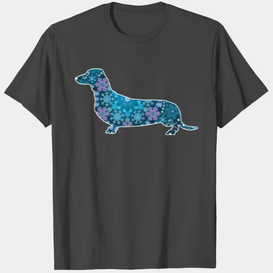 Dachshund Bohemian Snowflake Design T Shirts