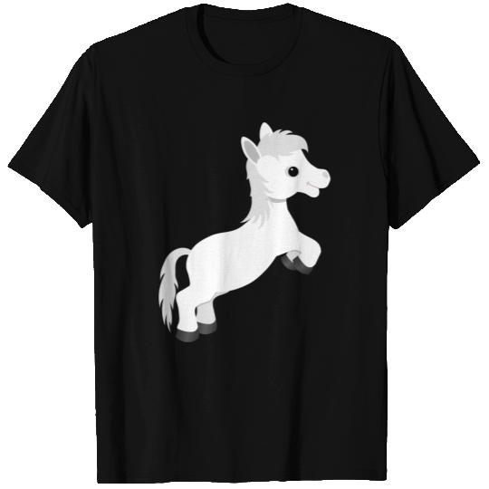 Cute White Pony Horse T Shirts