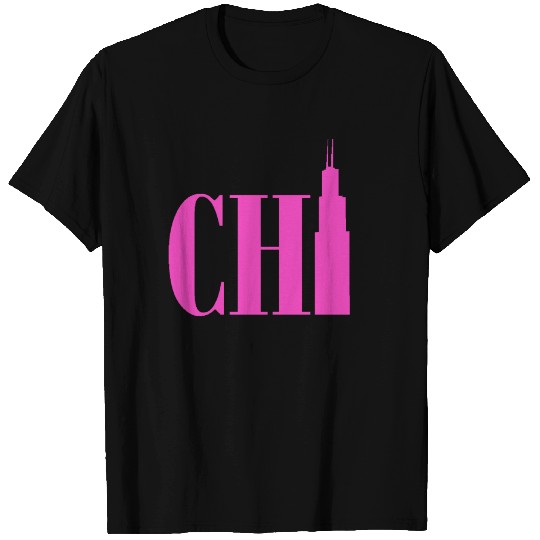 Chicago - Neon Pink T Shirts