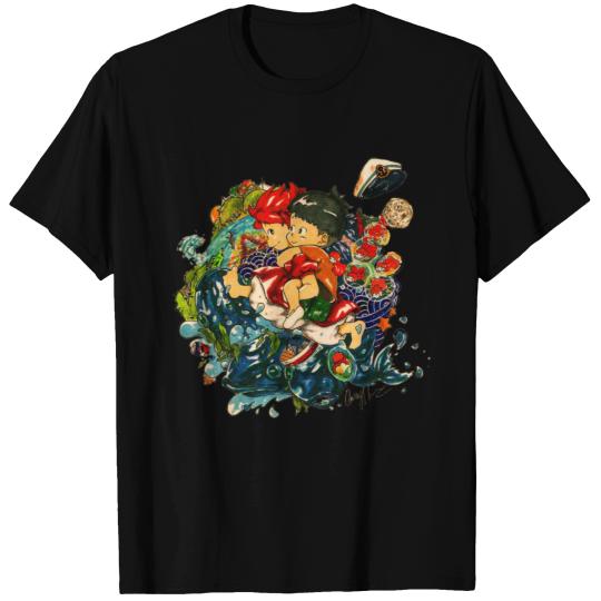 Ponyo Small Button T Shirts