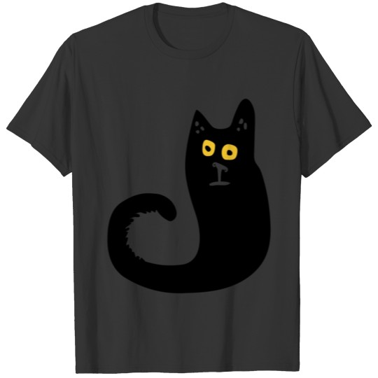 Black tailed cat T-shirt