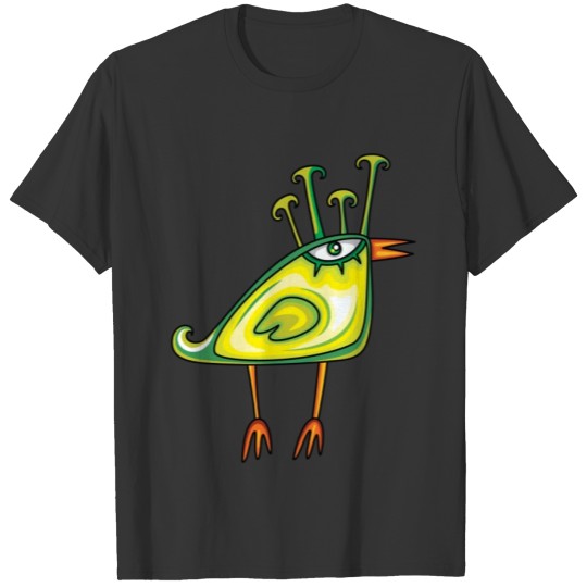 Green cartoon bird T-shirt