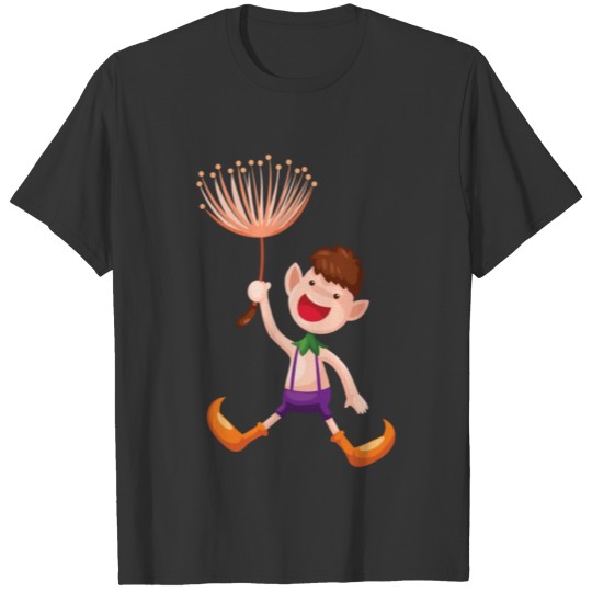 Cartoon child with flower T-shirt
