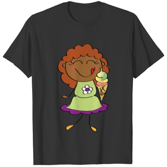 Cartoon child eating ice cream T-shirt