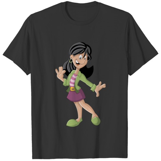 Funny girl cartoon T-shirt