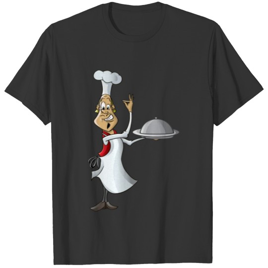 Cartoon chef with turkey and beer T-shirt