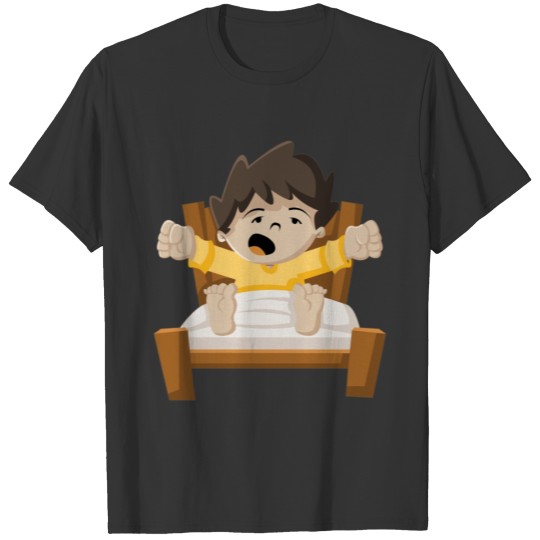 Funny cartoon child design sleeping T-shirt