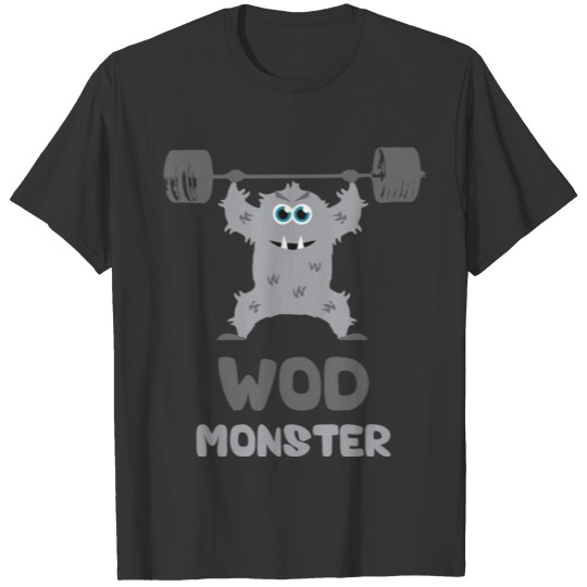 WOD Monster - Grey - (Cute CrossFit Character) T Shirts