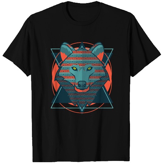 Stylized Hipster Wolf T Shirts