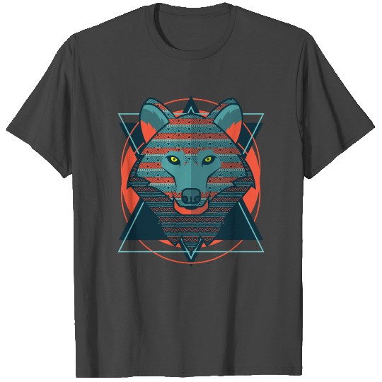 Stylized Hipster Wolf T Shirts