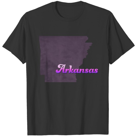 Arkansas Map USA violet T-shirt