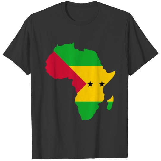 Sao Tome Flag In Africa Map T-Shirt T-shirt