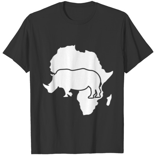 Africa Map Rhino T-shirt