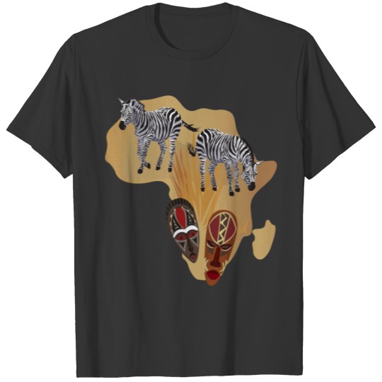 Africa Map Zebra T-shirt