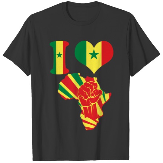I Love Senegal Africa Map T-shirt
