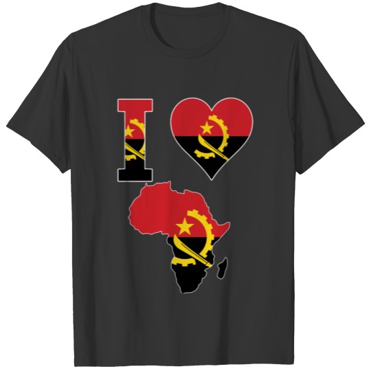I Love Angola Africa Map T-shirt