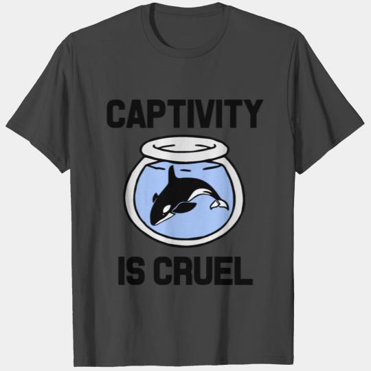 Captivity is Cruel, Free the Orca Whales T Shirts