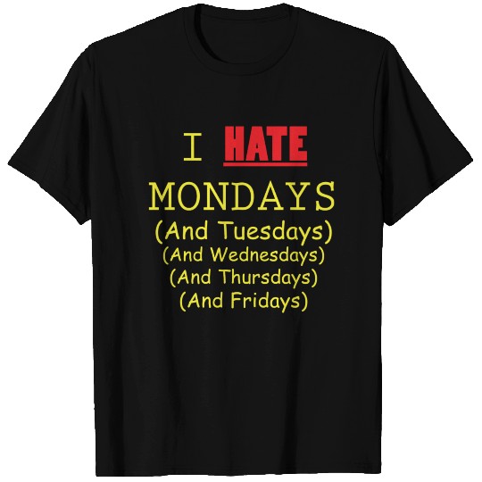 "I Hate Weekdays" - Royal Blue and Yellow T Shirts