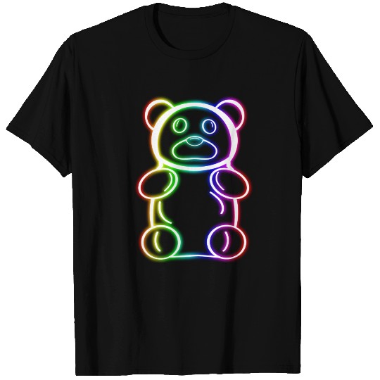Neon Rainbow Gummy Bear T Shirts