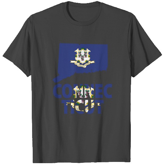 Connecticut Flag Map T Shirts
