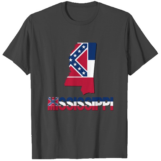 Mississippi Flag Map T Shirts