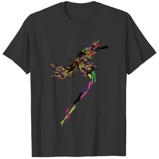 Abstract colorful splash bird T Shirts