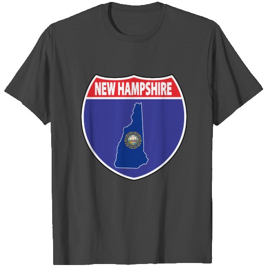 New Hampshire flag hwy sign T Shirts
