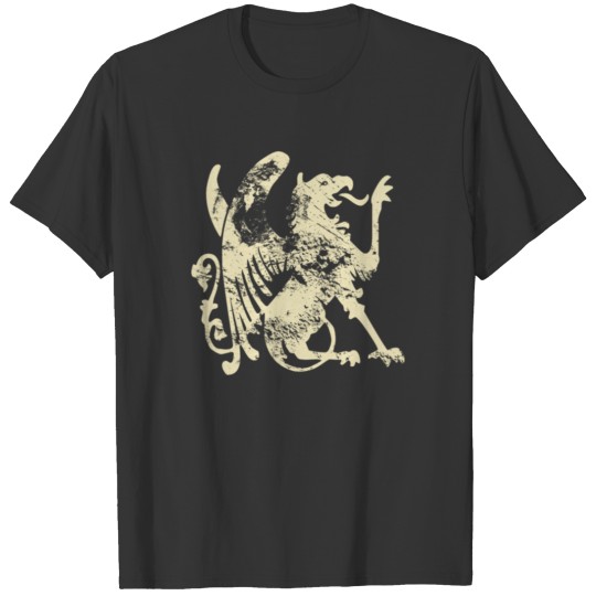 fashion vintage lion dragon T-shirt