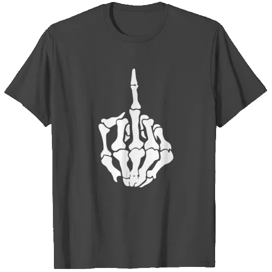Middle Finger Skeleton Bone Skull Grafitti Art T Shirts