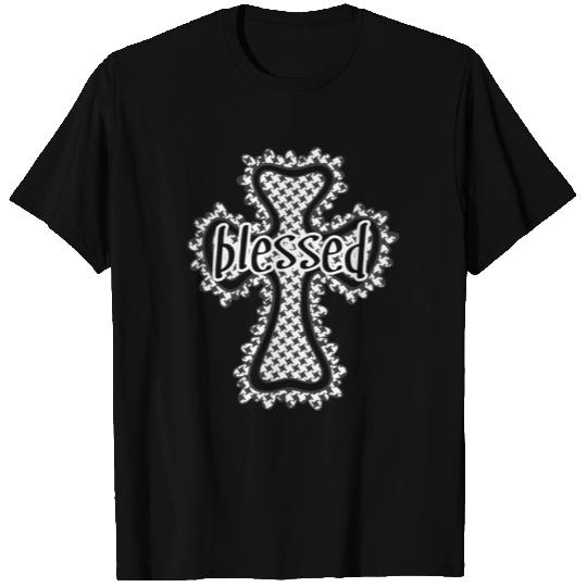 Womens Premium T Shirts - Black & White Houndstooth