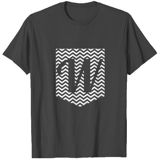 Chevron Monogram Alphabet Letter ‘W’ Pocket T Shirts