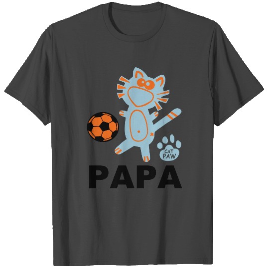 Papa Daddy Dad Father Cool Soccer T Shirts Cat Gifts