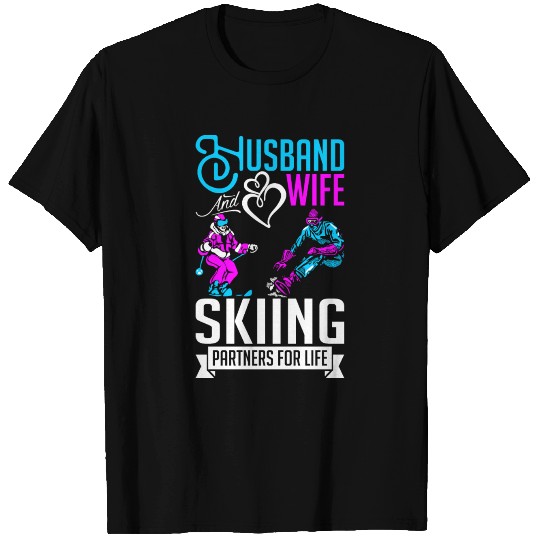 Husband And Wife Skiing Partners For Life T Shirts