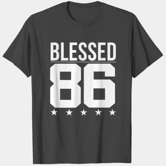 Blessed 1986 Bible Verse Quote Birthday Greeting T Shirts