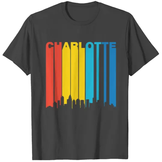 Retro Charlotte Skyline T Shirts
