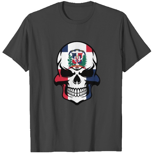 Dominican Flag Skull Dominican Republic Skull T Shirts
