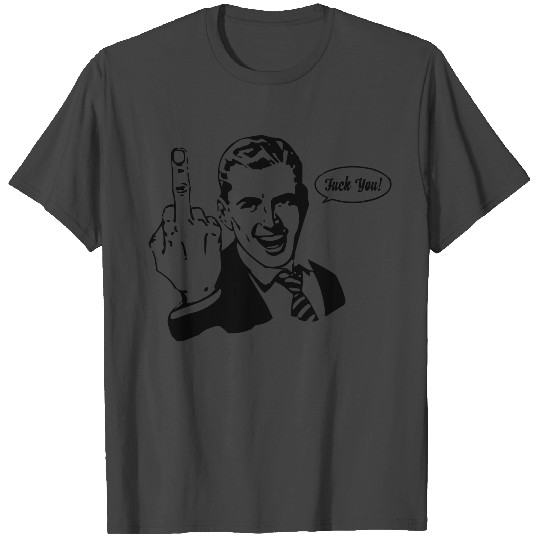 Retro Middle Finger Man T Shirts