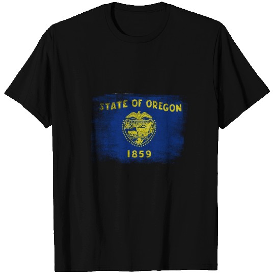 Oregon State Flag Distressed Vintage T Shirts