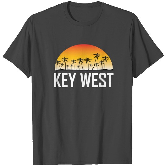 Key West Florida Sunset And Palm Trees Beach T Shirts