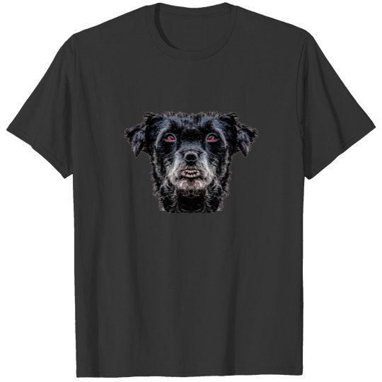 Demon Black Dog Head T Shirts