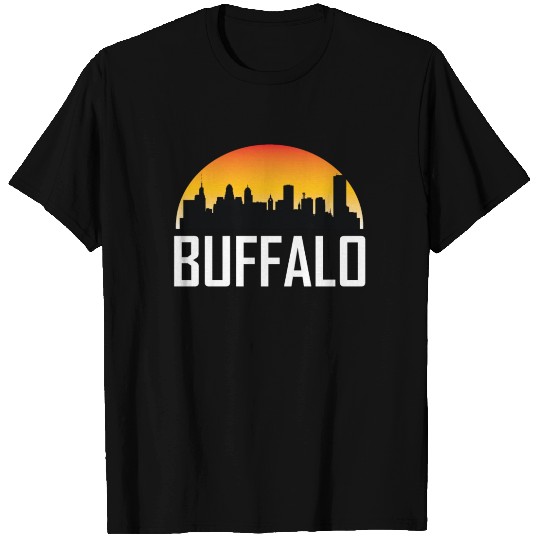 Sunset Skyline Silhouette of Buffalo NY T Shirts