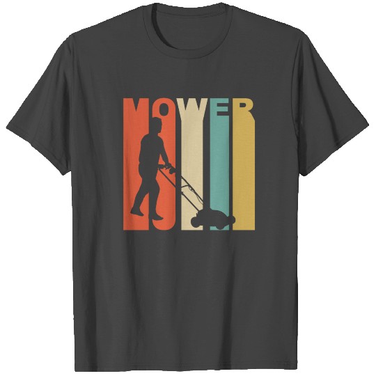 Retro 1970's Style Lawnmower Silhouette T Shirts