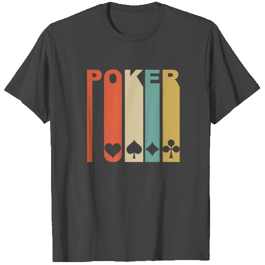 Retro 1970's Style Playing Card Suits Silhouette T Shirts