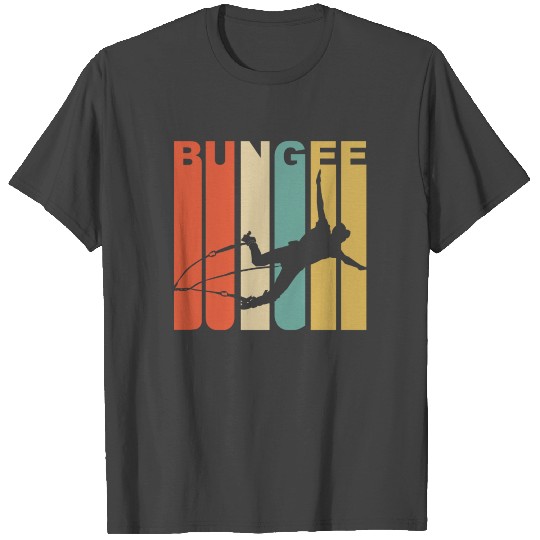 1970's Style Bungee Jumper Silhouette Jumping T Shirts